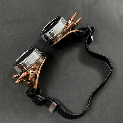 Retro Red spike Biker steampunk goggles Men Cosplay Sunglasses #b1 - Fresh Stock Dated December 2025
