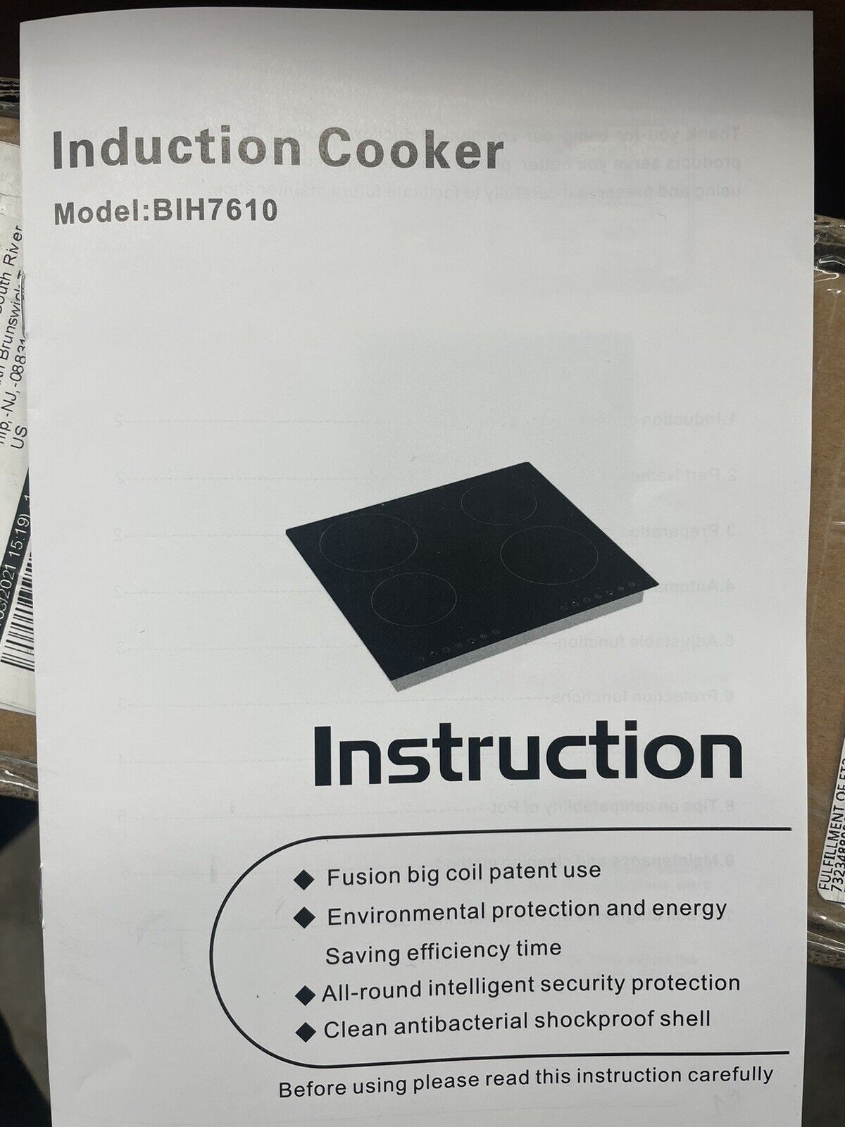 FRIFER INDUCTION COOKER 24'' X 20.5'' - Fresh Stock Dated February 2026