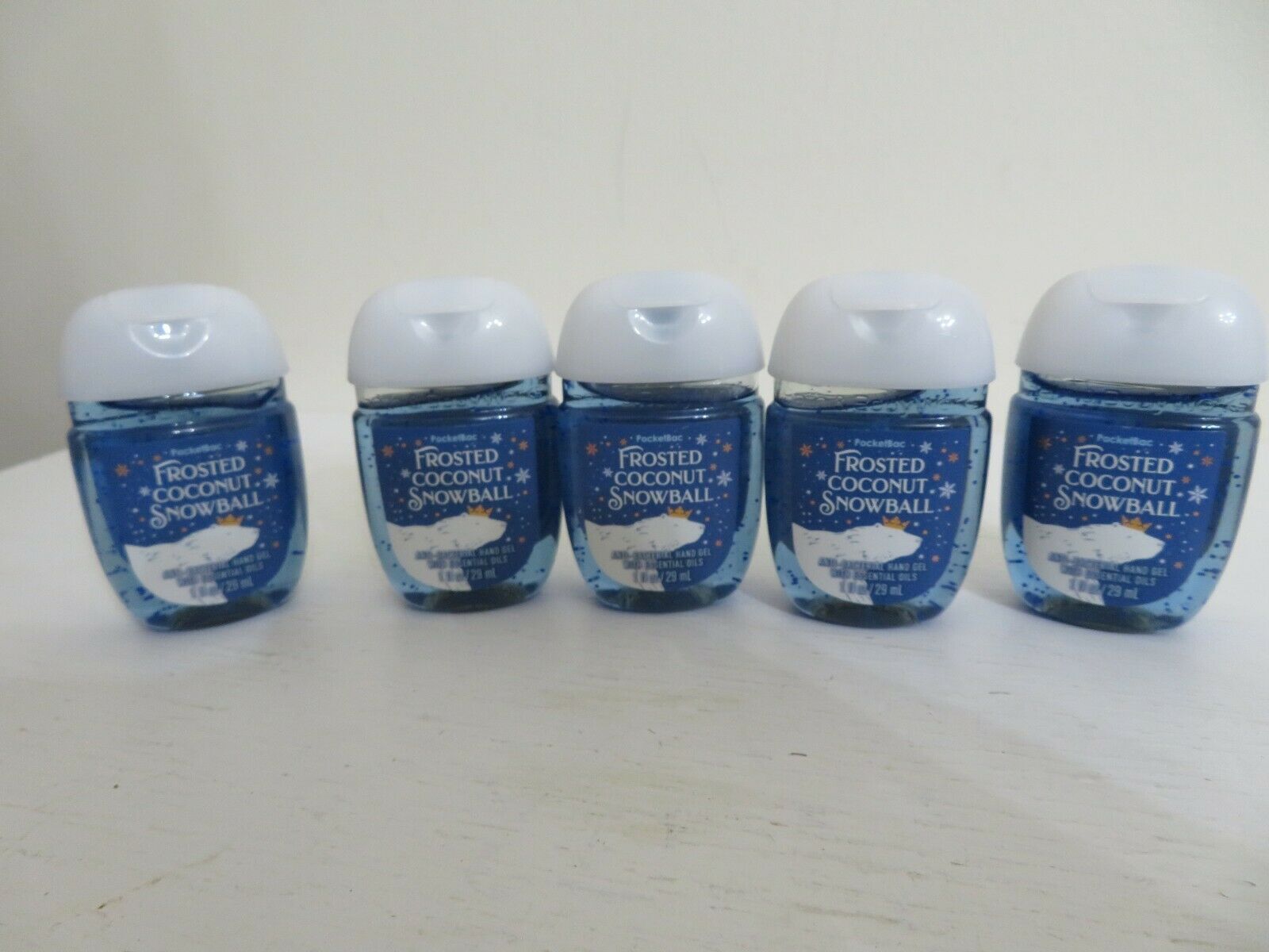 BATH & BODY WORKS POCKETBAC HAND SANITIZER  X 5 NEW FROSTED COCONUT SNOWBALL - Fresh Stock Dated February 2026