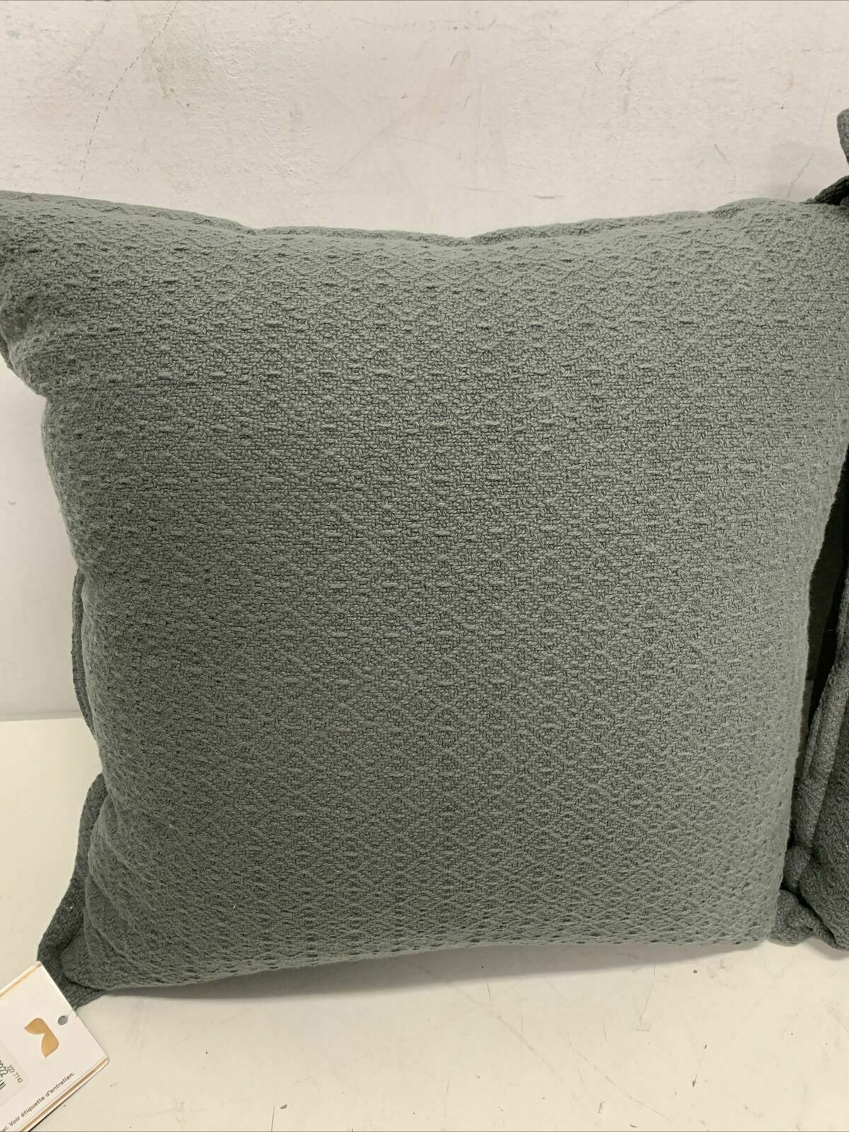 Pottery Barn Mini Diamond Decorative Pillow 16x16 Gray NEW Cotton    2-PACK - Fresh Stock Dated December 2025