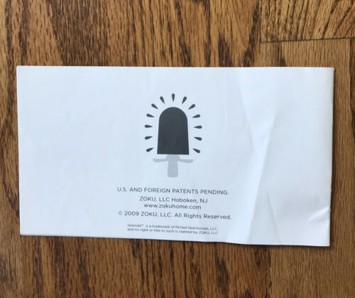 Zoku Replacement Part Instructions For Quick Pops Maker. - Fresh Stock Dated February 2026