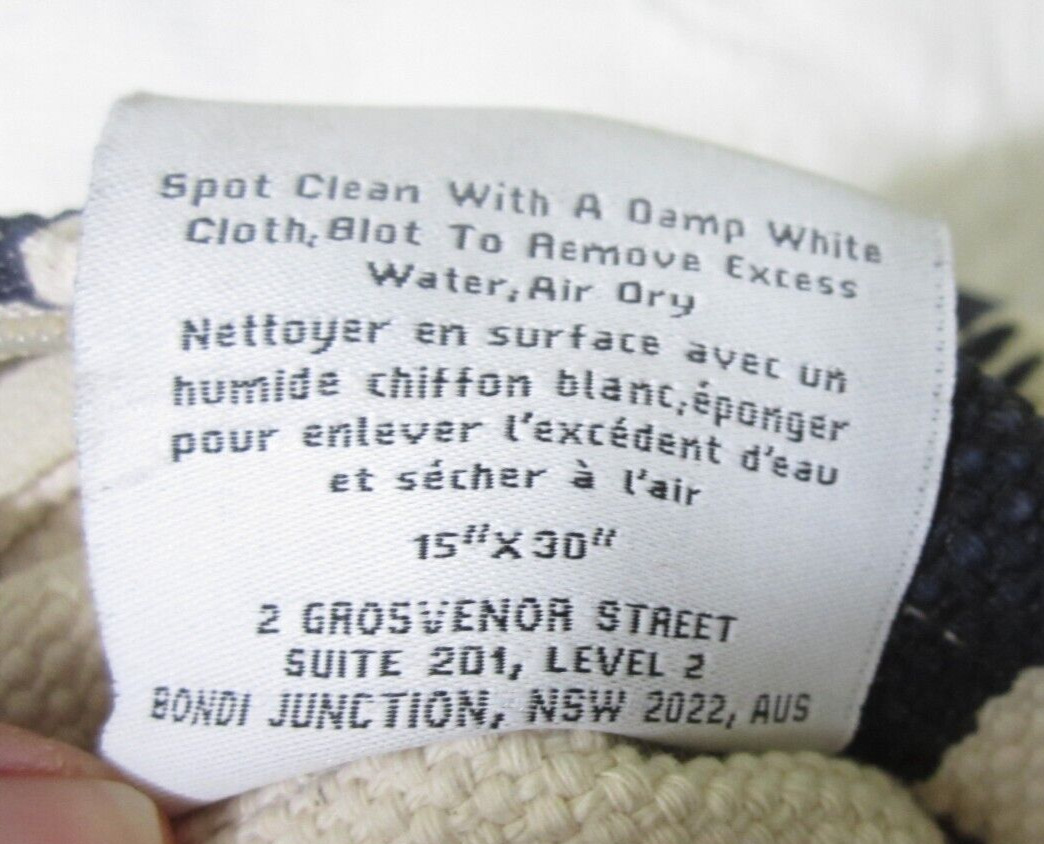 Williams Sonoma Heavy Woven Ikat Midnight Blue Pillow Cover 15