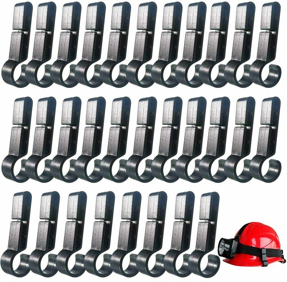 Helmet Holder Clips Headlamp Security Hook Hard Hat Light Clip Tool Black 30 Pcs - Fresh Stock Dated February 2026