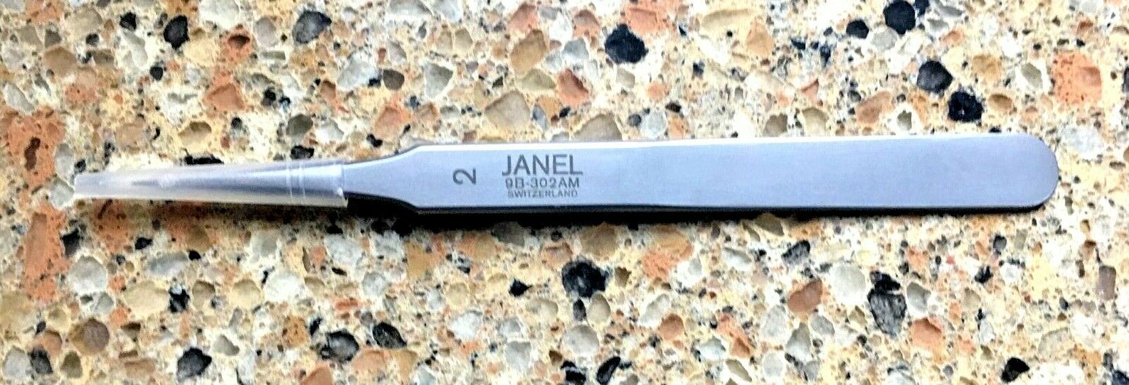 VINTAGE JANEL #2 9B-302AM ANTI MAGNETIC & ACID, NICKEL TWEEZERS MADE SWITZERLAND - Fresh Stock Dated December 2025
