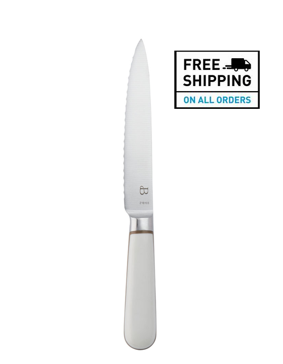 Beautiful 12-piece Kitchen Knife Block Set in White - Fresh Stock Dated December 2025