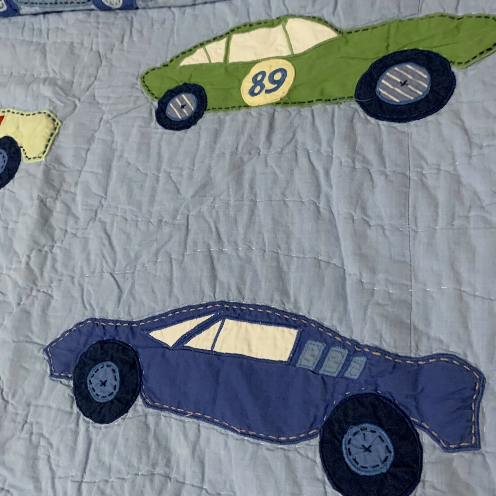 pottery barn little racer Queen Quilt And Sheet Set With Pillow Shams Crib Quilt - Fresh Stock Dated February 2026