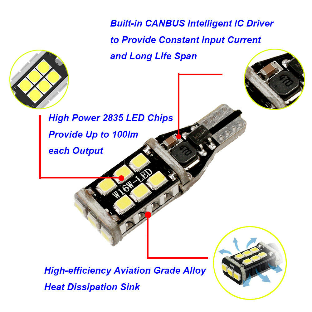 W5W T10 White LED DRL Parking Light for 2009-2018 BMW S1000R S1000RR Set of 2 - Fresh Stock Dated February 2026