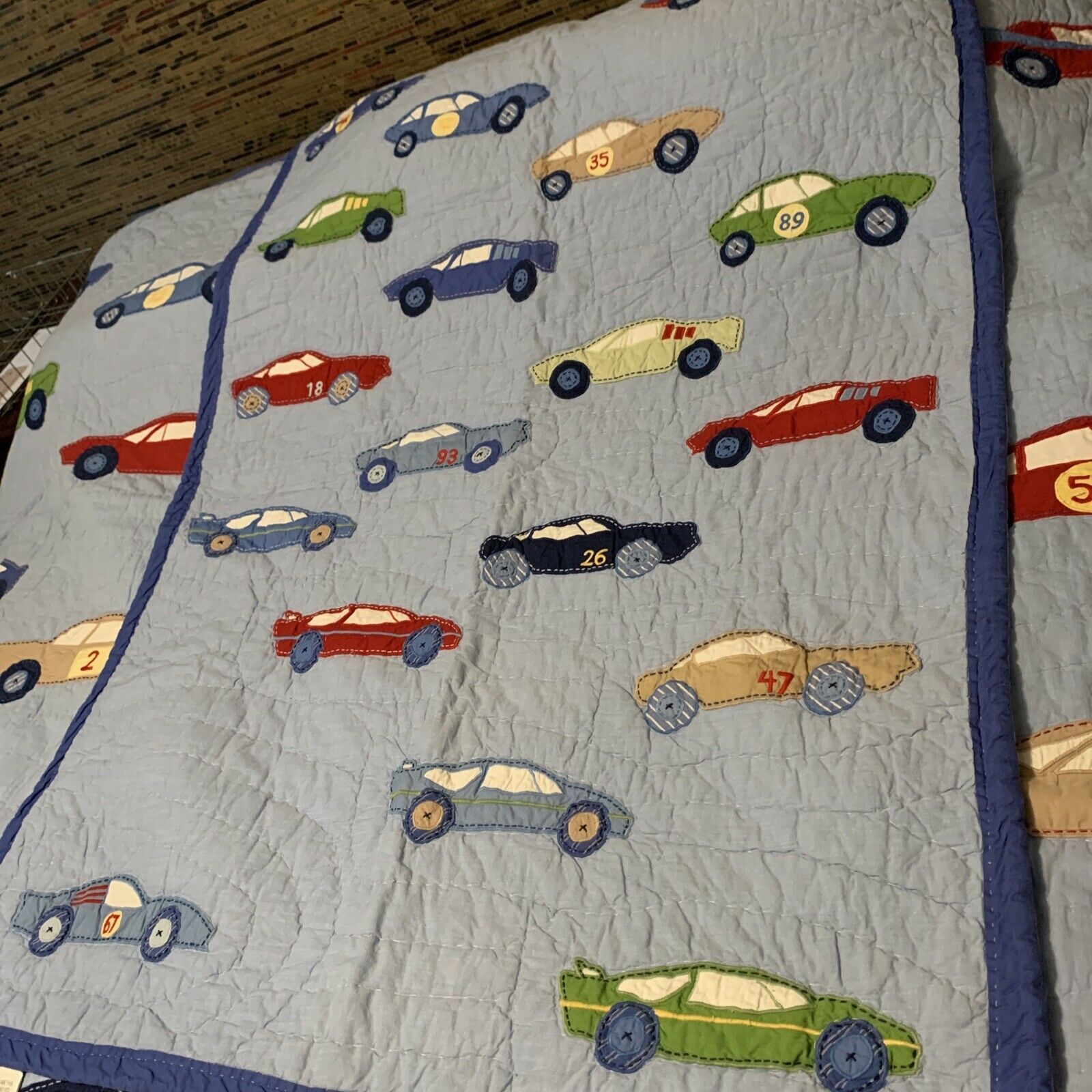pottery barn little racer Queen Quilt And Sheet Set With Pillow Shams Crib Quilt - Fresh Stock Dated February 2026