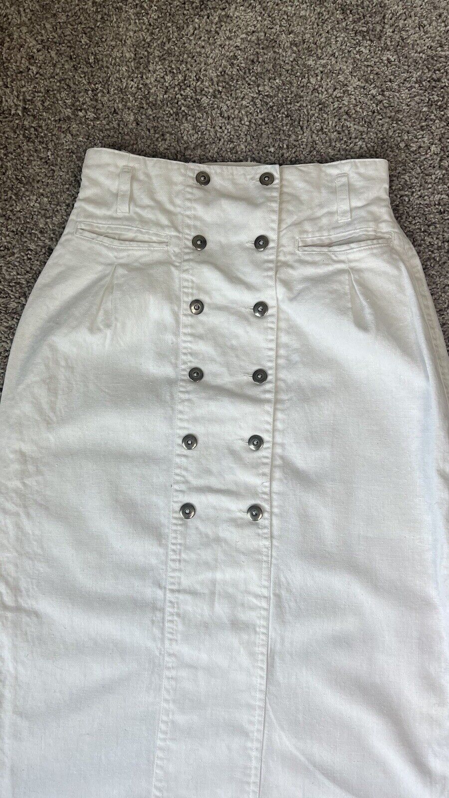 Vintage 80's Please Thank You Ivory High Waisted Maxi Skirt XS 24 - Fresh Stock Dated March 2026