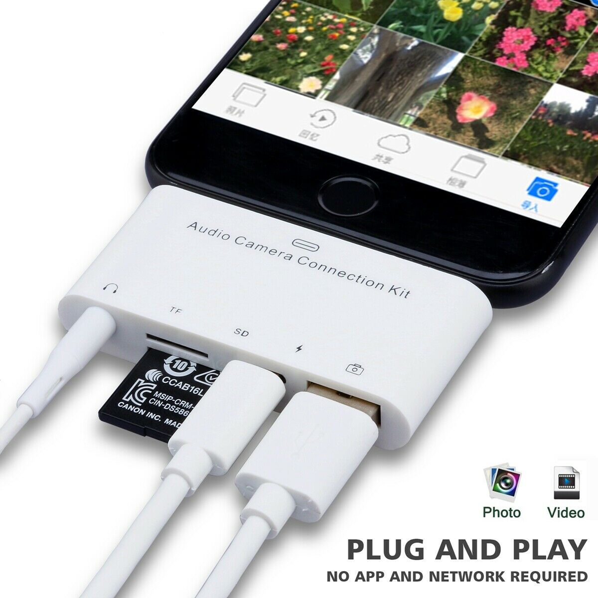 5 in1 Camera Connection Kit For Lightning SD/TF Card Reader For iPod 5th 6th US - Fresh Stock Dated February 2026
