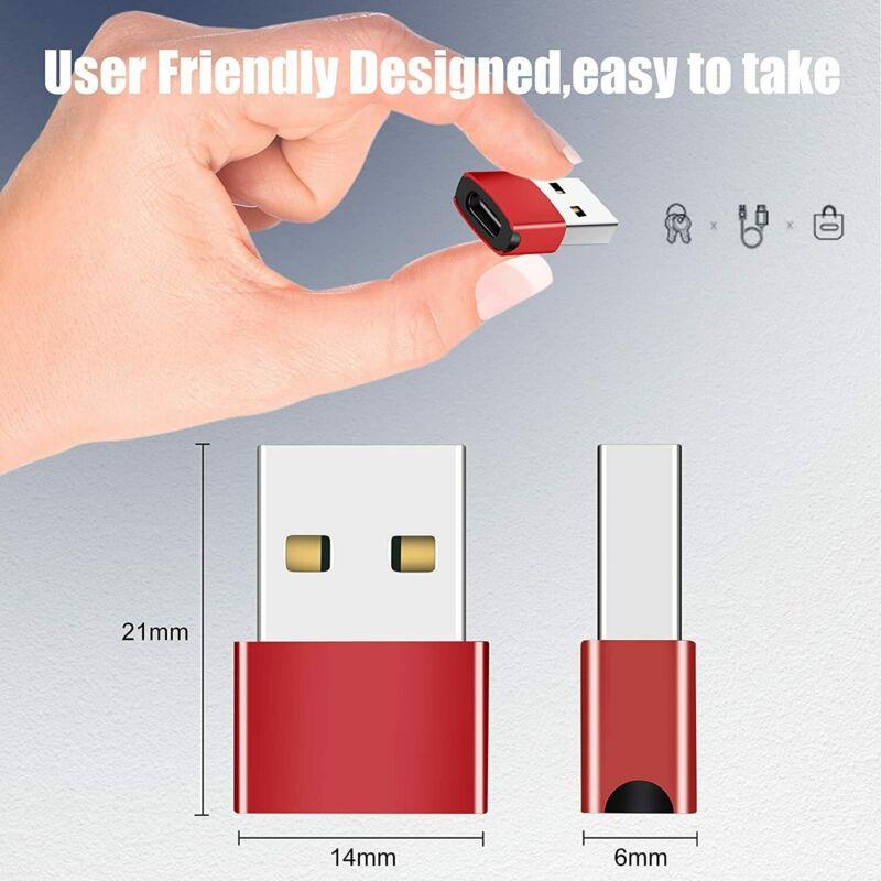 Sbtool USB C to 2.0 Adapter Convert Type-c (3packs) Connect Red - Fresh Stock Dated February 2026