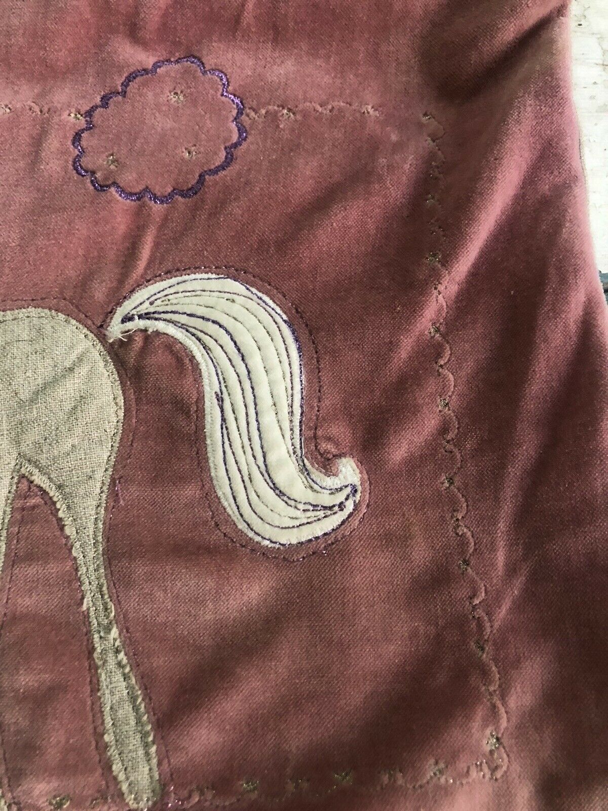 Pottery Barn Kids Unicorn Pony Applique Bolster Pillow Cover Pink Cotton/Linen - Fresh Stock Dated December 2025