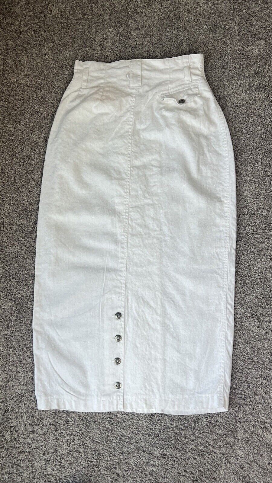 Vintage 80's Please Thank You Ivory High Waisted Maxi Skirt XS 24 - Fresh Stock Dated March 2026