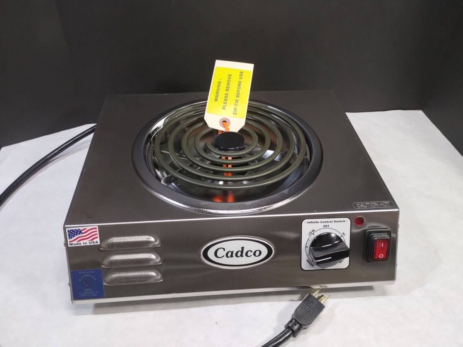 CADCO CSR-3T NEW HOT PLATE PORTABLE BURNER 120V STAINLESS STEEL HI POWER SINGLE - Fresh Stock Dated February 2026