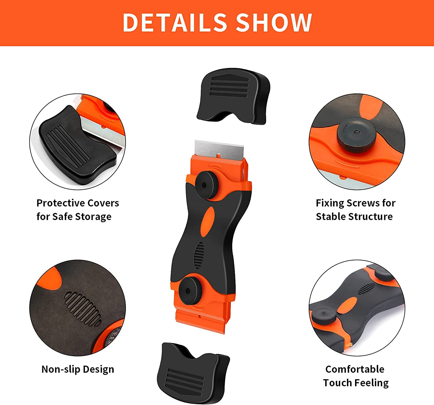 Razor Blade Scraper, 2 Pack Double Edged Razor Blade Scraper Tool with 30 Pcs Ra - Fresh Stock Dated February 2026