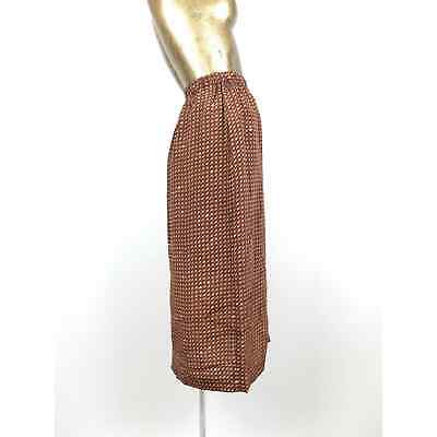 Vintage 70s Silk Floral High Waisted Below-the-Knee Midi Skirt - Fresh Stock Dated February 2026