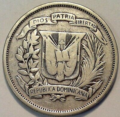 1951 Dominican Republic Medio 1/2 Peso Large World Silver Coin #247 - Fresh Stock Dated December 2025