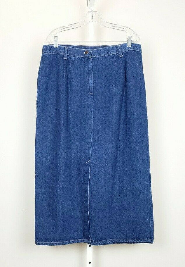 Vintage 90s Skirt Blue Denim Straight Modest Women's 18 St. John's Bay - Fresh Stock Dated February 2026