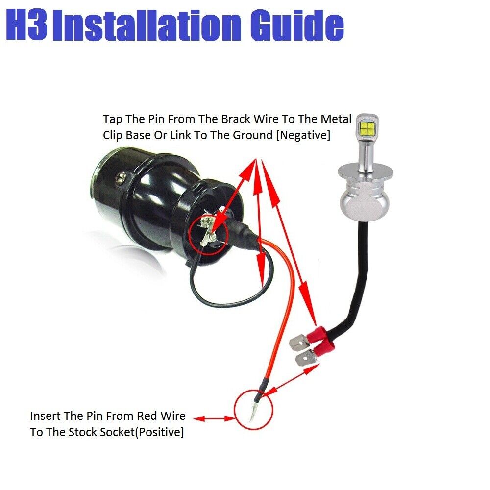 H3 Motorcycle LED Headlights High Beam 6000K White Bulbs For Aprilia Fits Ducati - Fresh Stock Dated March 2026