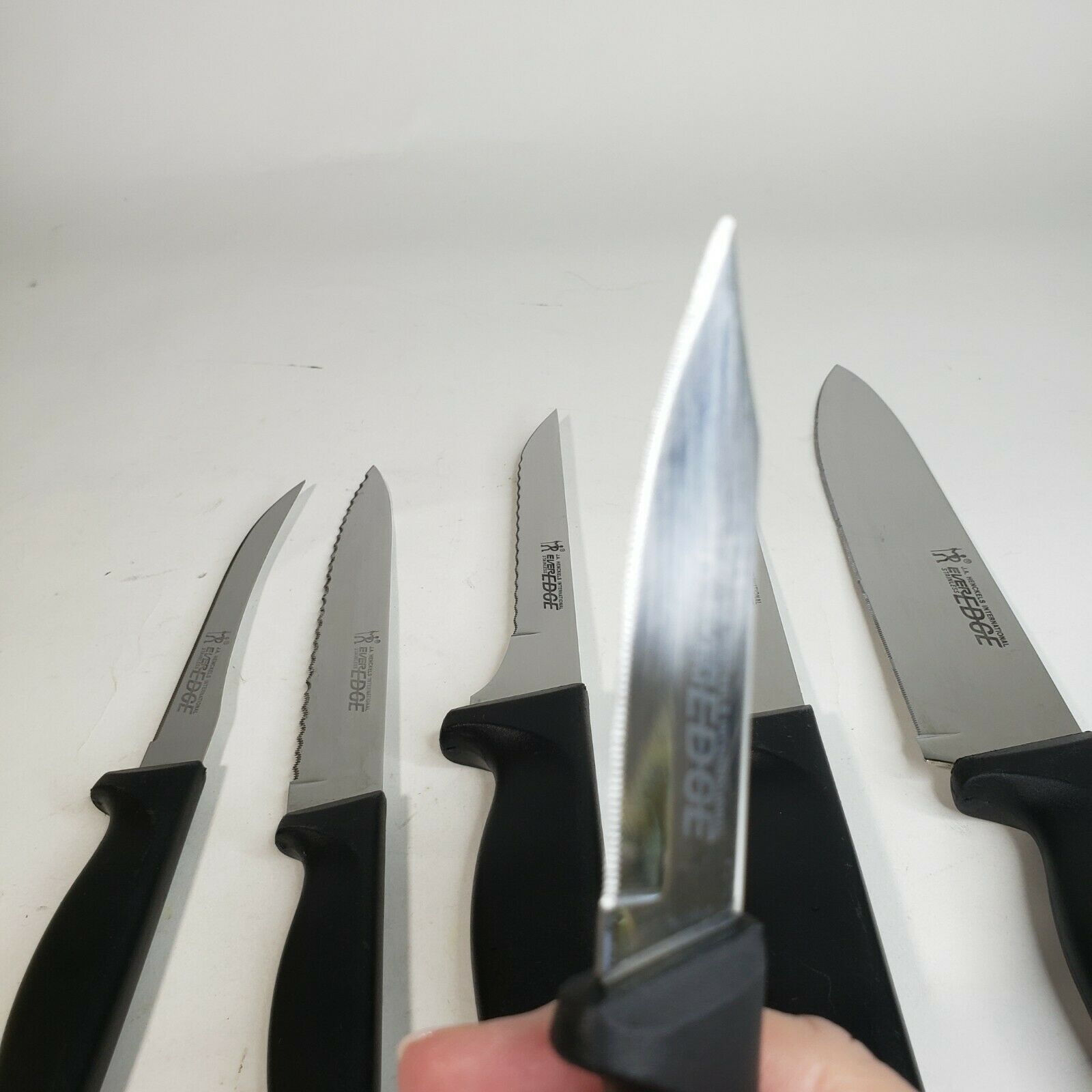J A Henckels Everedge 6 Knife Kitchen Set w/ Block Chef's Fillet Paring Boning - Fresh Stock Dated January 2026