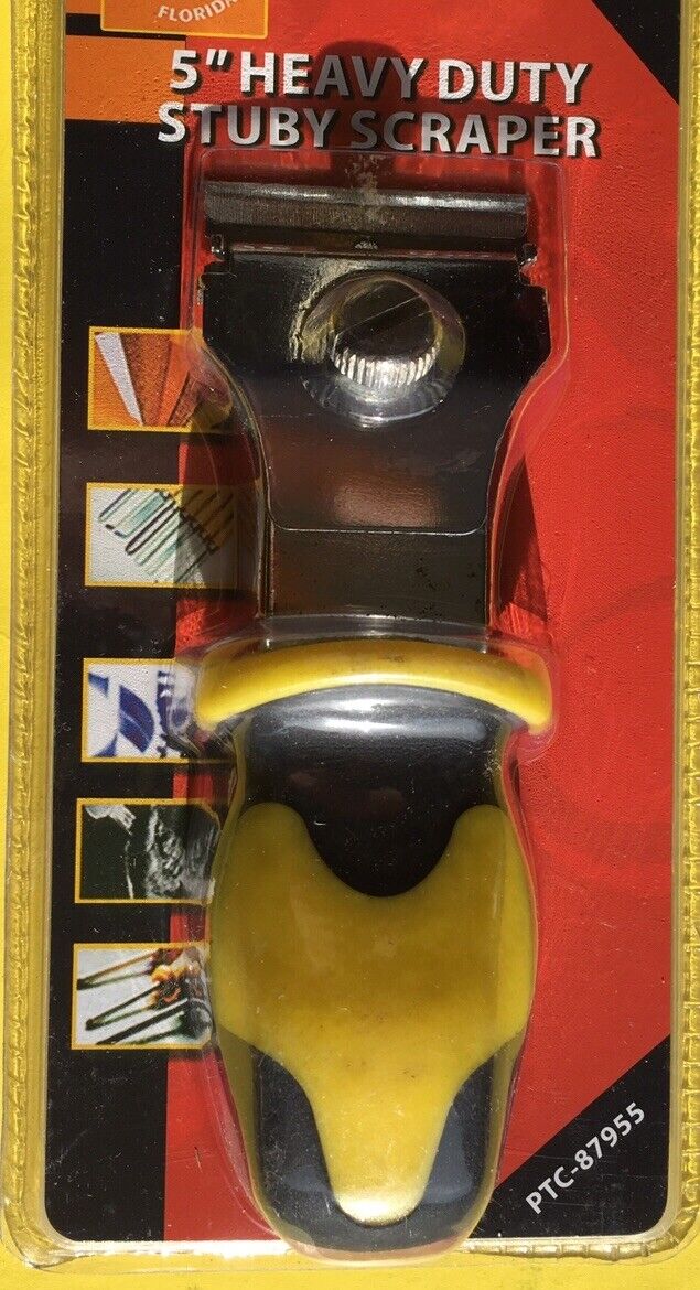 5” Heavy Duty Stubby Razor Blade Scraper w/ Comfort Soft Grip Handle NIP - Fresh Stock Dated February 2026