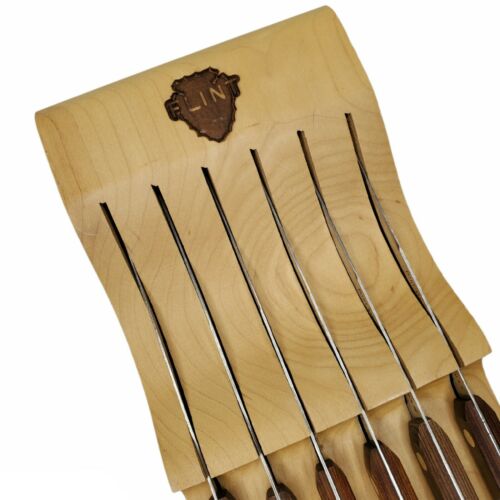 Vintage Ekco Flint Steak Knife Set Vanadium Wooden Wall Mount Block Stainless - Fresh Stock Dated December 2025