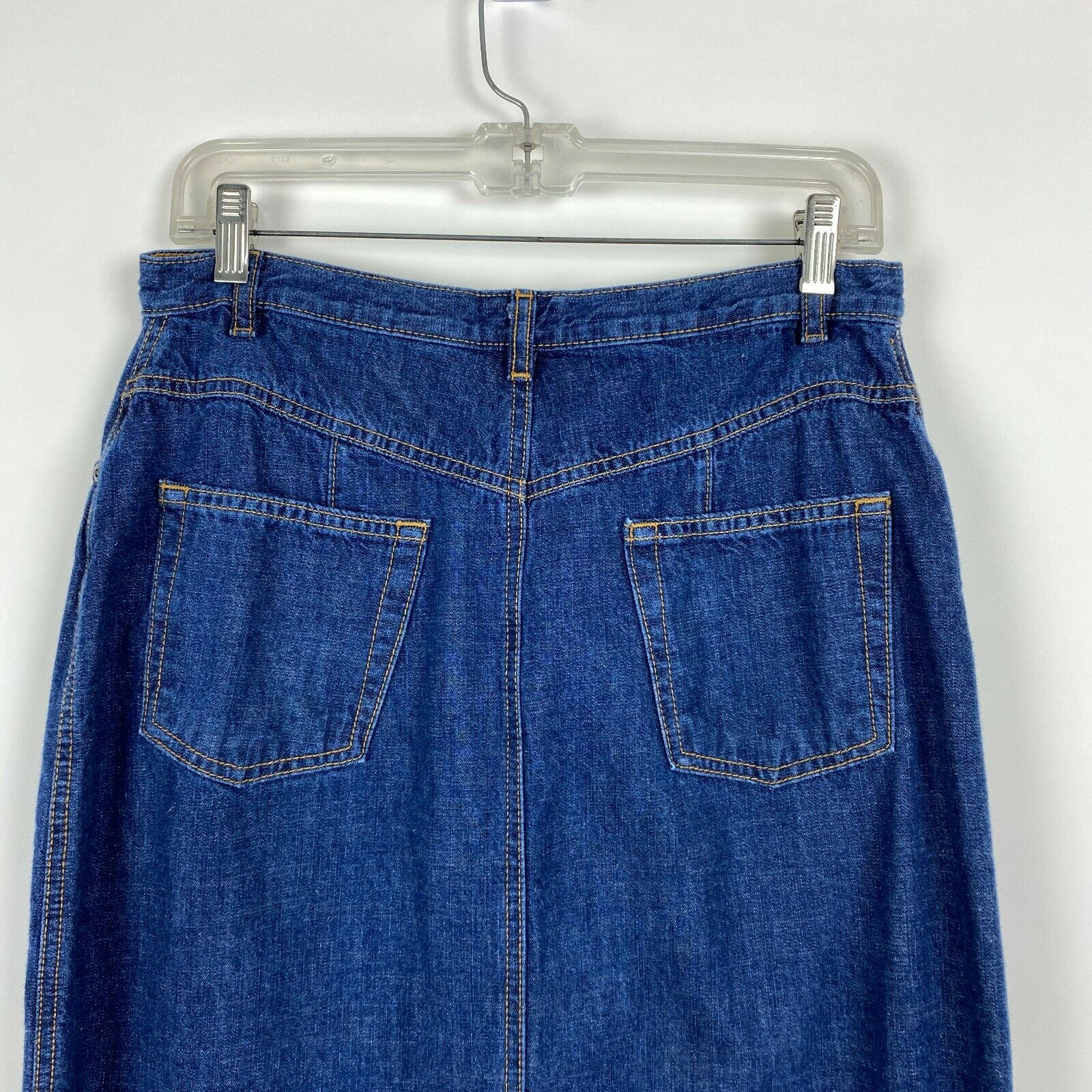 Vintage Rafaella Sport 10 Blue Denim Maxi Skirt Women Pockets Modest 100% Cotton - Fresh Stock Dated March 2026