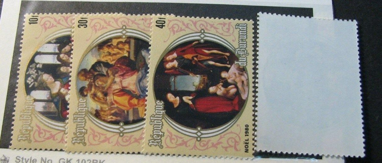 Burundi  Stamp Scott# 579-582 Christmas Paintings 1980  MNH  C494 - Fresh Stock Dated December 2025