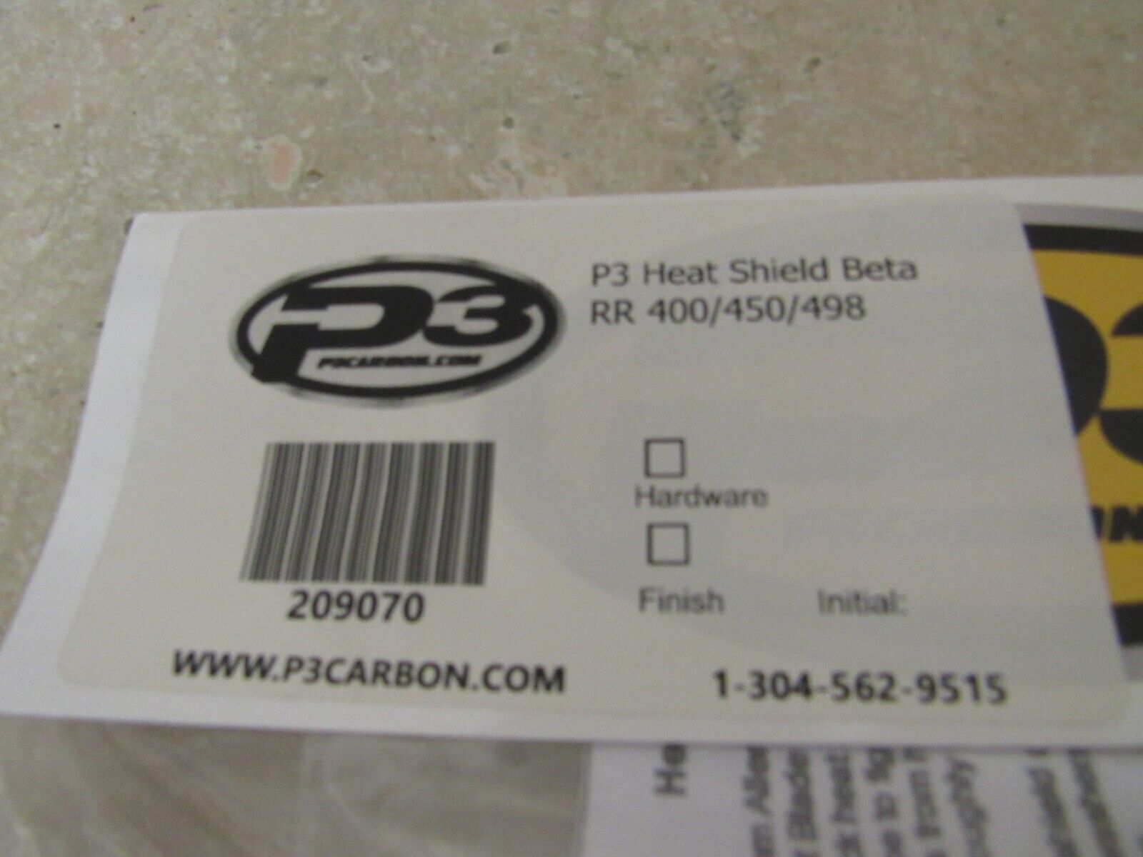 BETA RR  400 450 498 P3 CARBON FIBER HEAT SHIELD HEADER EXHAUST GUARD *DD10 - Fresh Stock Dated February 2026