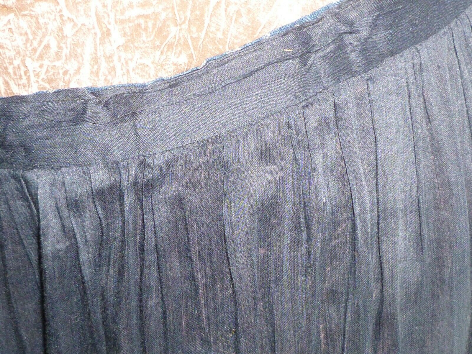 Antique Navy Blue Skirt c1900s Victorian Edwardian Stage Photo Prop Costume - Fresh Stock Dated February 2026