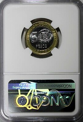 Dominican Republic Sánchez 2008 5 Pesos Magnetic NGC MS67 TOP GRADED KM# 89 (7) - Fresh Stock Dated February 2026