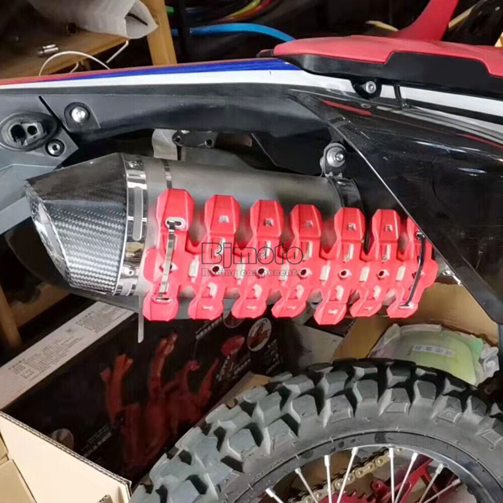 Universal Motorcycle Exhaust Muffler Pipe Heat Shield Cover Heel Guard Dirt Bike - Fresh Stock Dated February 2026