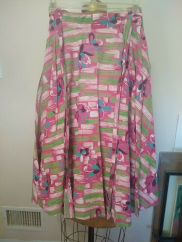 Vintage Tropical Floral Print Skirt handmade xs - Fresh Stock Dated December 2025