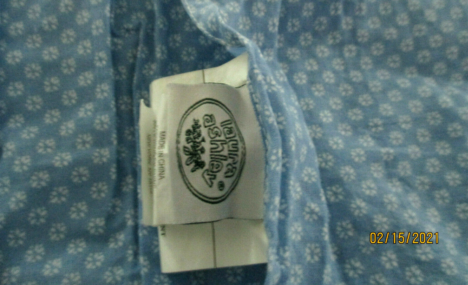 LAURA ASHLEY QUILTED WHITE BLUE FLORAL 2 KING PILLOW SHAM 24X40''IN. - Fresh Stock Dated December 2025