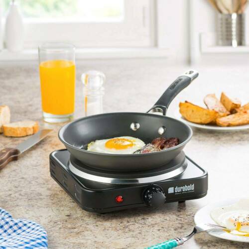 Durabold Single Electric Burner Sealed 1000W 7-Inch Hot Plate Cook Stove, Black - Fresh Stock Dated December 2025