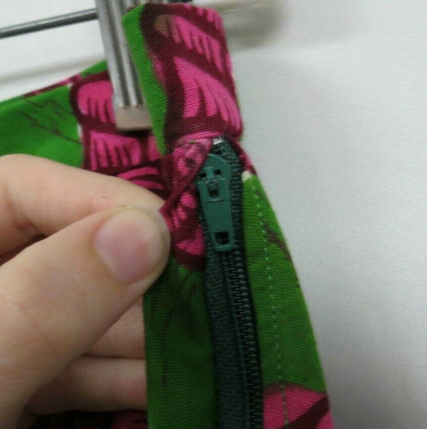 Vintage 70s Cotton Pencil Skirt African Wax Print Batik Pink Green Ribbon Fitted - Fresh Stock Dated March 2026