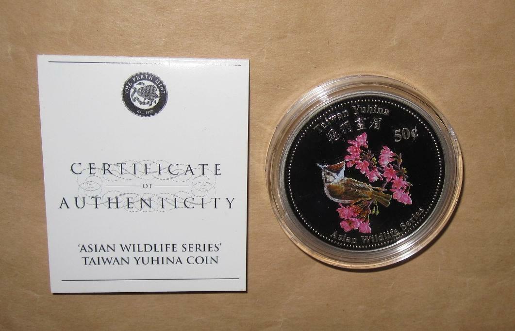 2003 COOK ISLAND Taiwan Yuhina bird C Color PROOF coin with COA