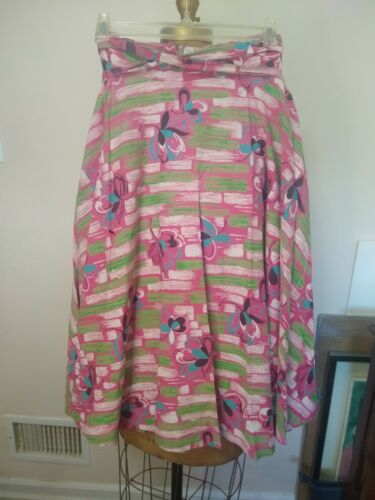 Vintage Tropical Floral Print Skirt handmade xs - Fresh Stock Dated December 2025