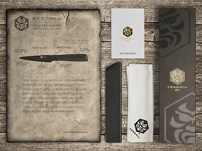 Kessaku 4-Inch Paring Knife - Spectre Series - AUS-8 High Carbon Stainless Steel - Fresh Stock Dated December 2025