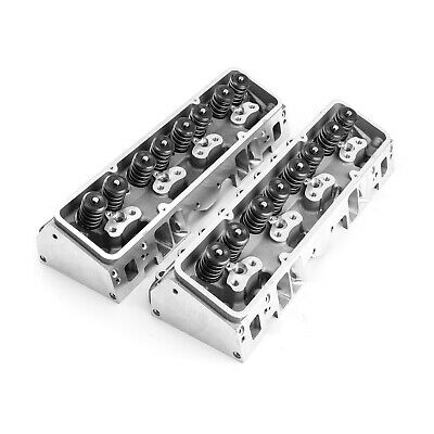Chevy SBC 350 217cc 68cc Angle CNC Solid Flat Assembled Cylinder Heads - Fresh Stock Dated February 2026