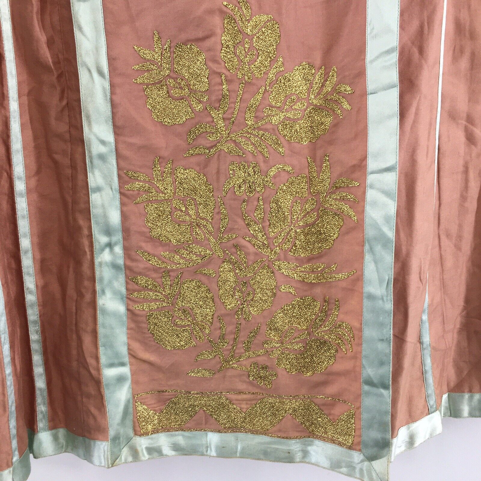 VTG 70s Sanlorenzo Italy Muted Pink Gold Glitter Pleated Maxi Skirt Womens 10 - Fresh Stock Dated March 2026