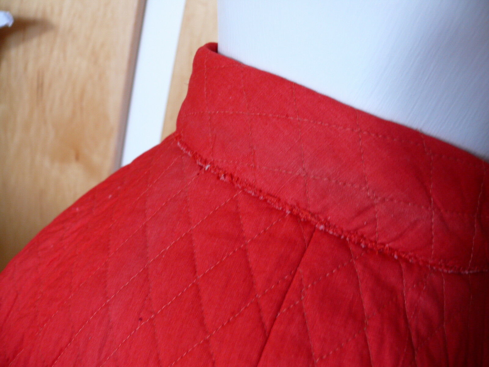 1950`s Red Full Circle Quilted Cotton Skirt With Studs Big Band Fun - Fresh Stock Dated February 2026