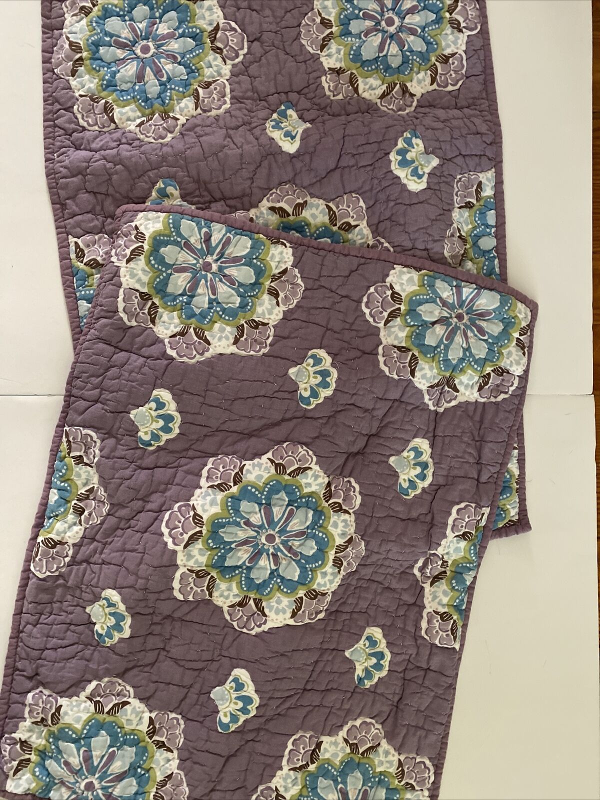 Set of 2 Pottery Barn Kids Quilted Sham Lavender Aqua Brooklyn Standard 20