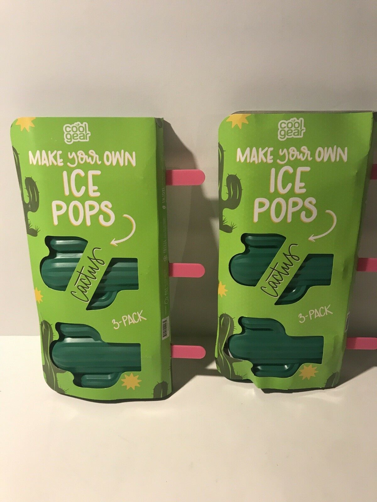 Lot Of Two Cool Gear Make Your Own Popsicle Ice Trays Cactus. - Fresh Stock Dated February 2026