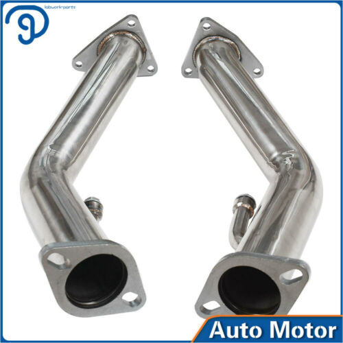 2pcs Exhaust Pipes Catless Straight Downpipe For Nissan370Z Infiniti G37 3.7L V6 - Fresh Stock Dated February 2026