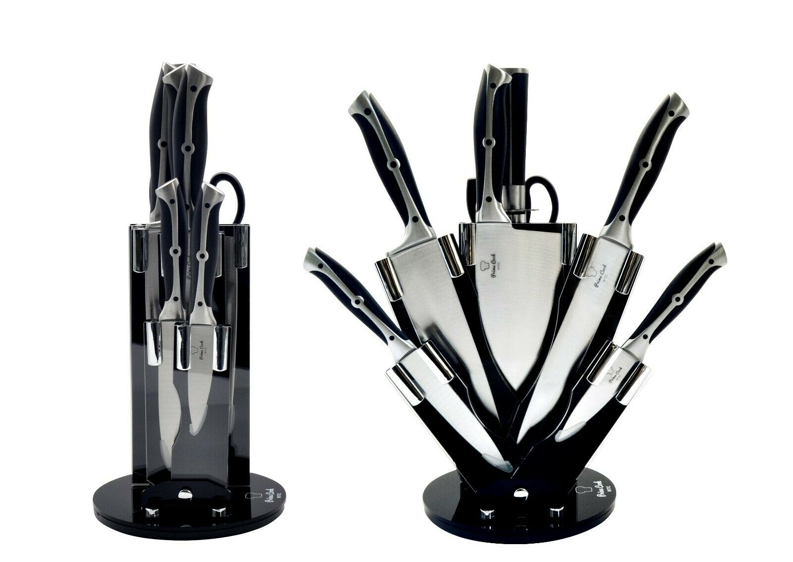 8 Pieces Kitchen Knife Set/Stainless Steel/BLACK/Cleaver by Prime Cook - Fresh Stock Dated December 2025