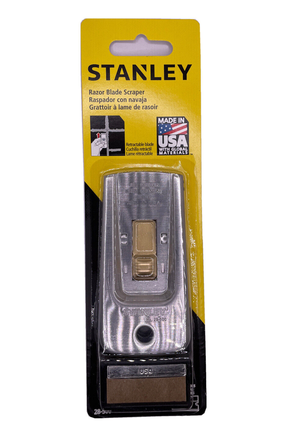Stanley 28-500 Razor Blade Scraper with 5 Blades - Fresh Stock Dated February 2026