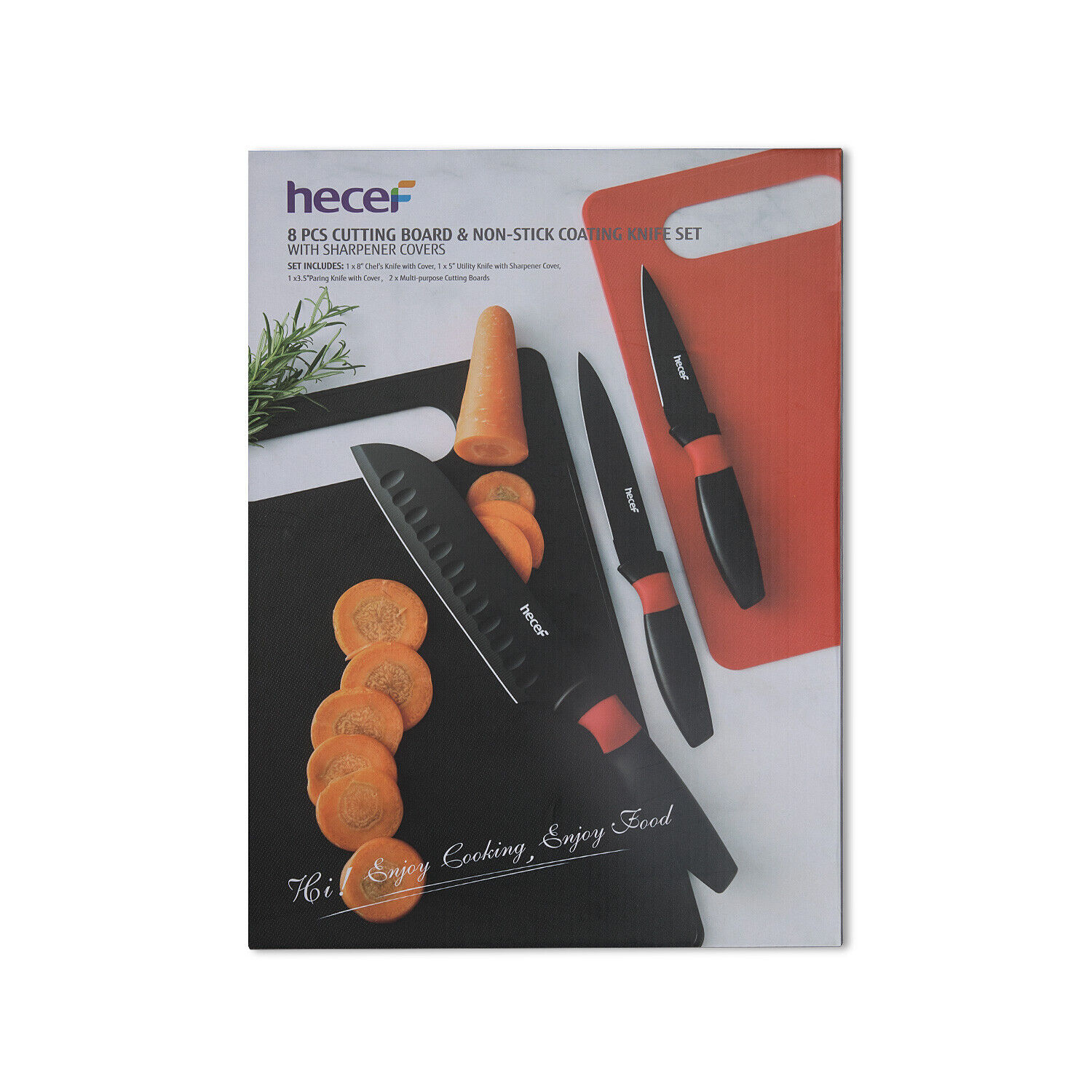 8Pcs knife and Cutting Board Set Sharp for Home Picnic Camping Massage Design - Fresh Stock Dated February 2026