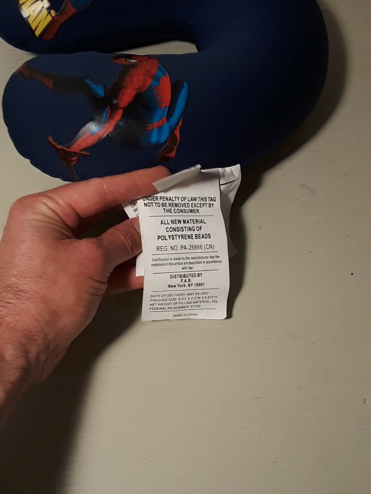 Marvel Spiderman Travel Neck Pillow FREE SHIPPING - Fresh Stock Dated December 2025