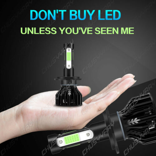 For Honda CBR 600rr 1000rr 2003-2017 - H7 LED Headlight Bulbs 8000K Ice Blue - Fresh Stock Dated February 2026